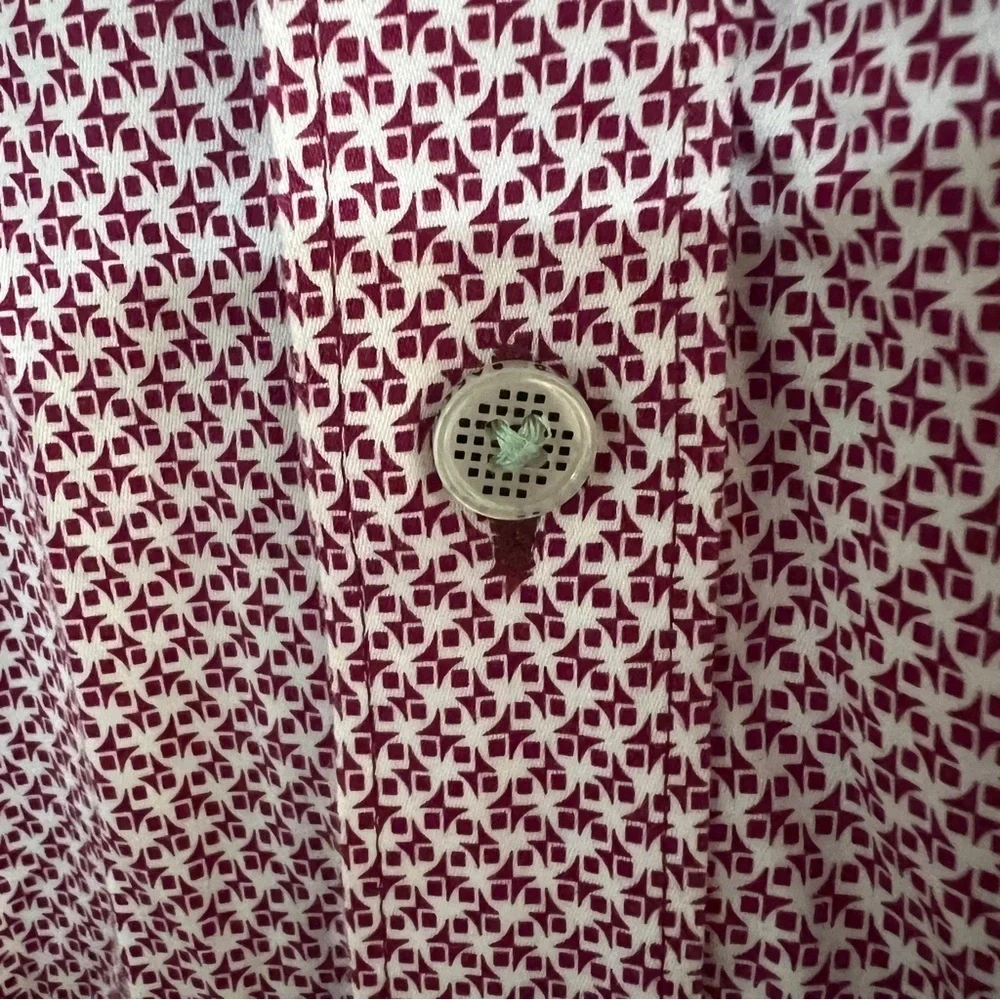 Ted Baker Button Down Shirt Purple and White print size 3 (Medium)